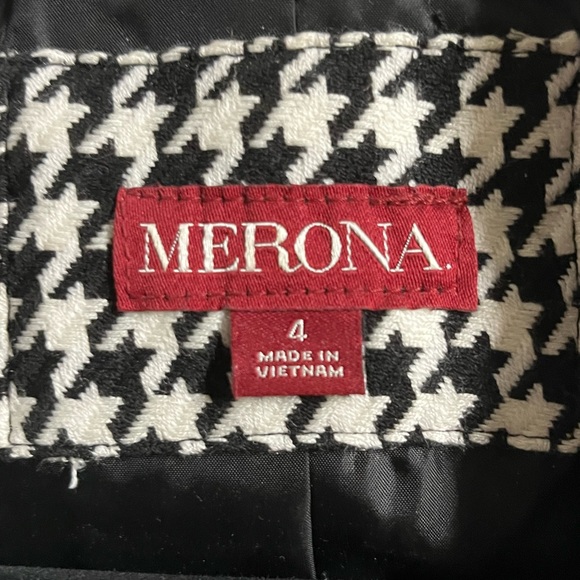 Merona Black/White Houndstooth Jacket. Size 4 - Picture 3 of 3